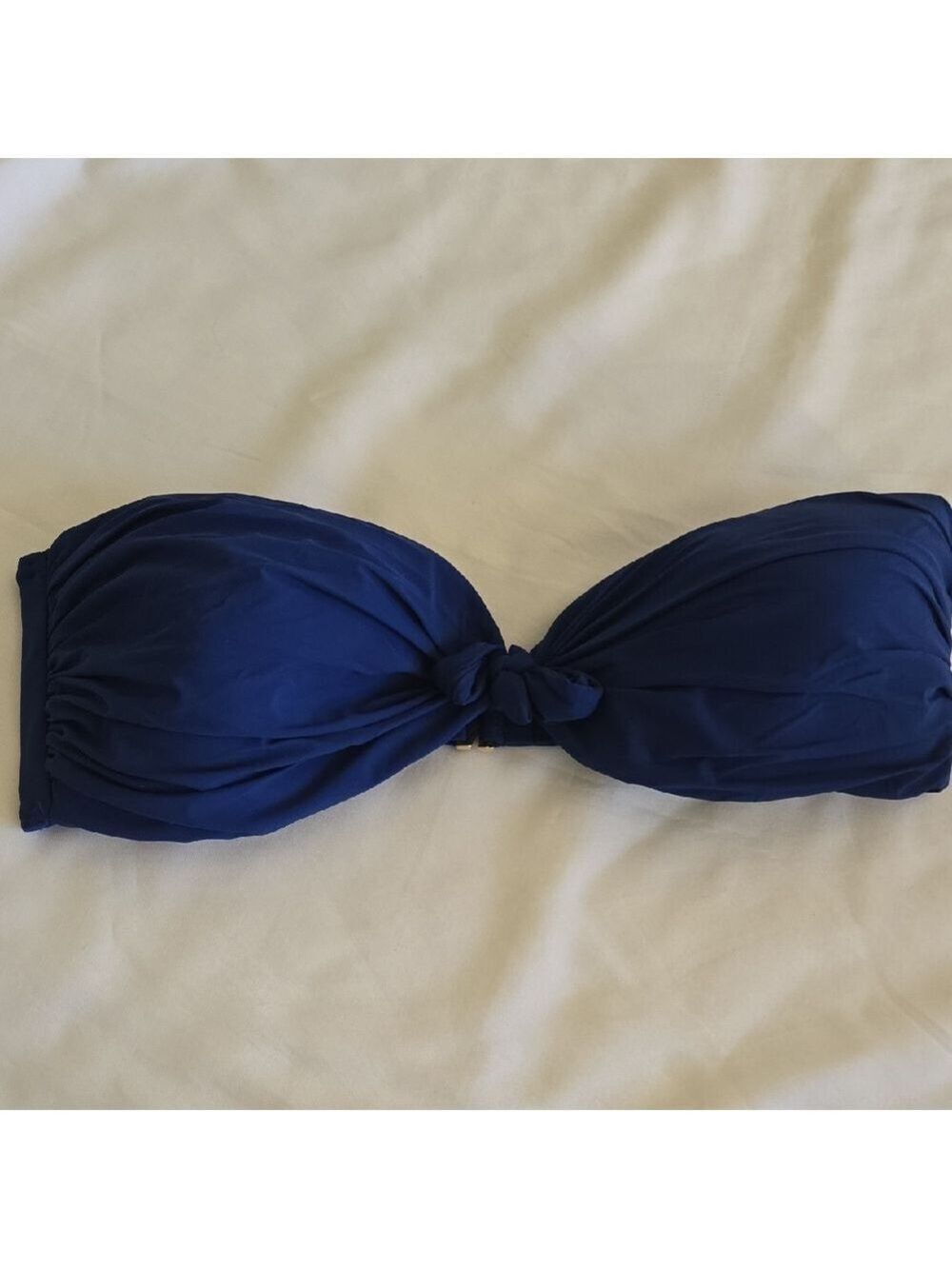 Navy Bandeau Twist Swim Top